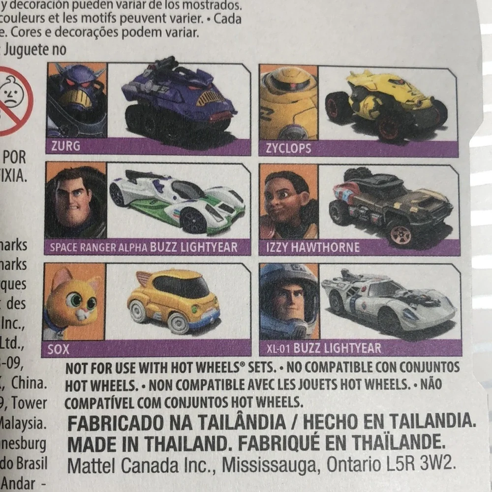 Disney hotwheels ligthyear cars